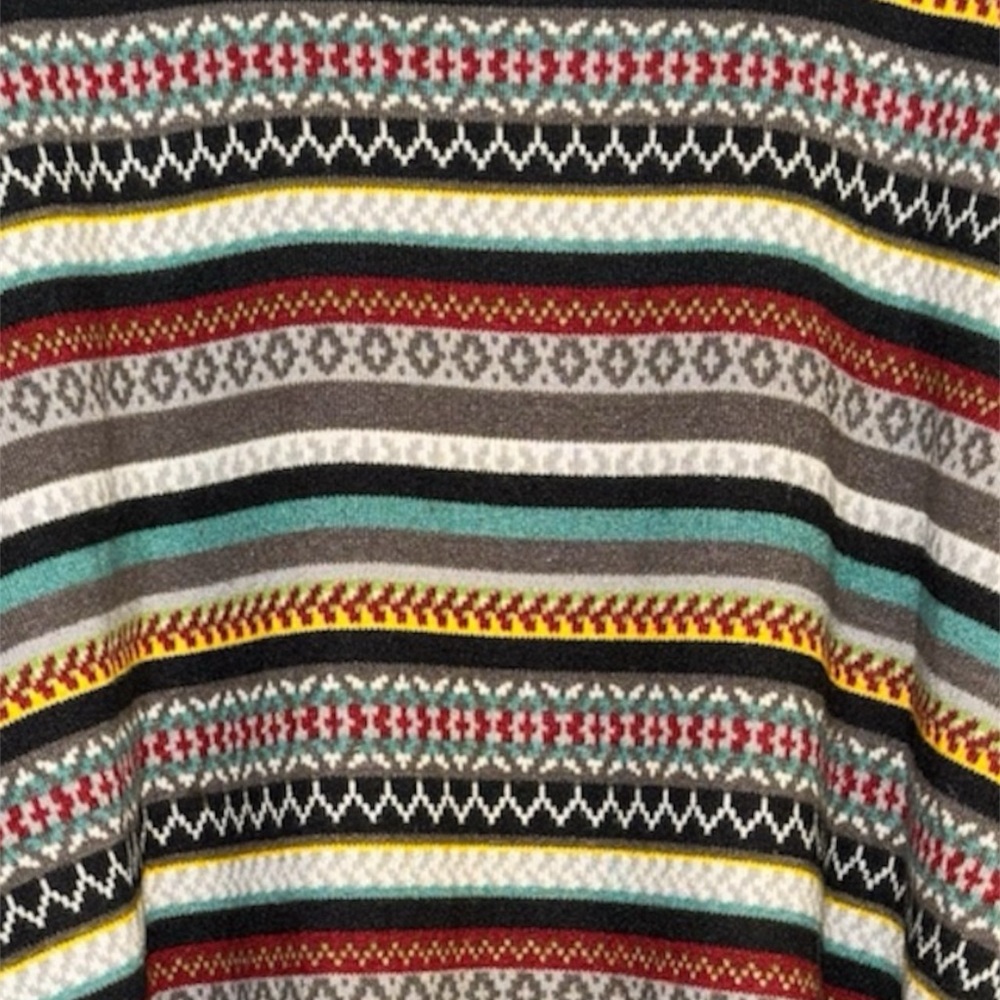 Double D Ranch Striped Fringe Poncho - Picture 2 of 3